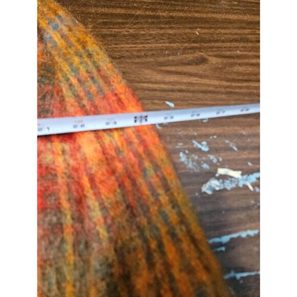 Ben Nevis Vintage Scotish Cape Mohair Wool Womens Size Large Orange Plaid - Picture 8 of 8